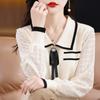 Spring and Autumn New Chiffon Knitted Sweater Loose Sweater Top Women