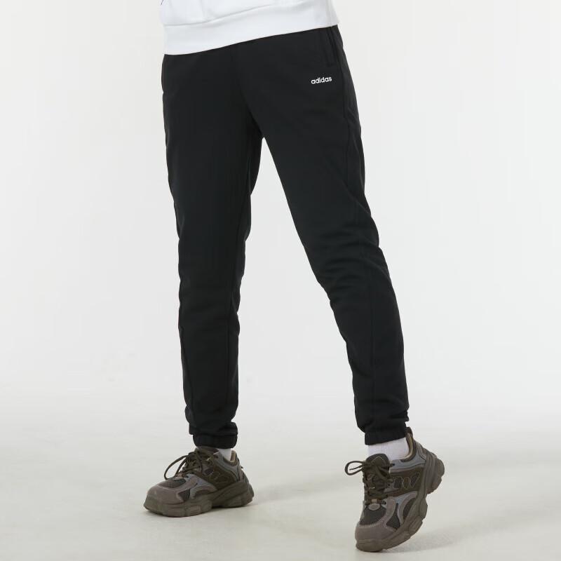Adidas Solid Color Logo Running Training Fitness Breathable Knitted Sports Pants Women Pants Black JE3575