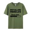 Summer New Tshirts Installing Muscles Please Wait Loading Bar Funny Print T Shirt Men Women Loose Cotton Short Sleeve Cool Tees