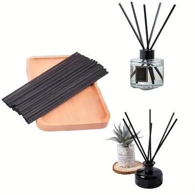 Schwarze Aromastäbchen Feuerlose Aromatherapie Stabile Verflüchtigung Für Meditation Yoga Zuhause Ätherische Öldiffusion Faserstäbchen 22,0*0,3cm