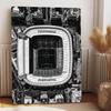Real Madrid Stadium Aerial View Metal Wall Art Black White Sports Decor Football Fan Collection Souvenir