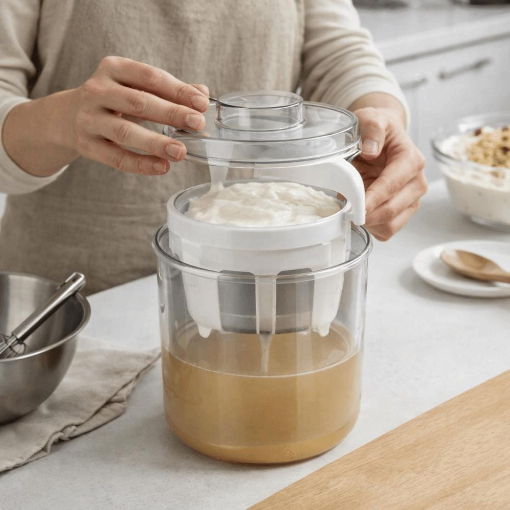 Fine Mesh Whey Separator Stainless Steel Yogurt Filter Food Strainer  Cheese Making