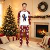 Christmas Print Matching Family Loungewear Set Long Sleeve Neck Top and Pants