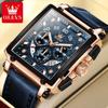 New Olevs 9919 Stone Gifts Waterproof Digital Sports Luxury Genuine Leather Strap Watches Men Wrist Men Japan Quartz Watch