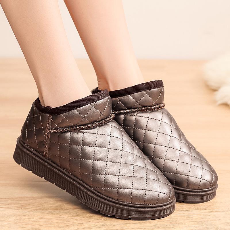 Women Winter Ankle Boots Ladies Casual Slip-on Warm Flats Snow Boots Mom Cotton Shoes Footwear
