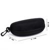 Black EVA Large Frame Zipper Sunglasses Case: Pressure-Resistant, Portable, with Hook, and Oxford Cloth for Sports Glasses.