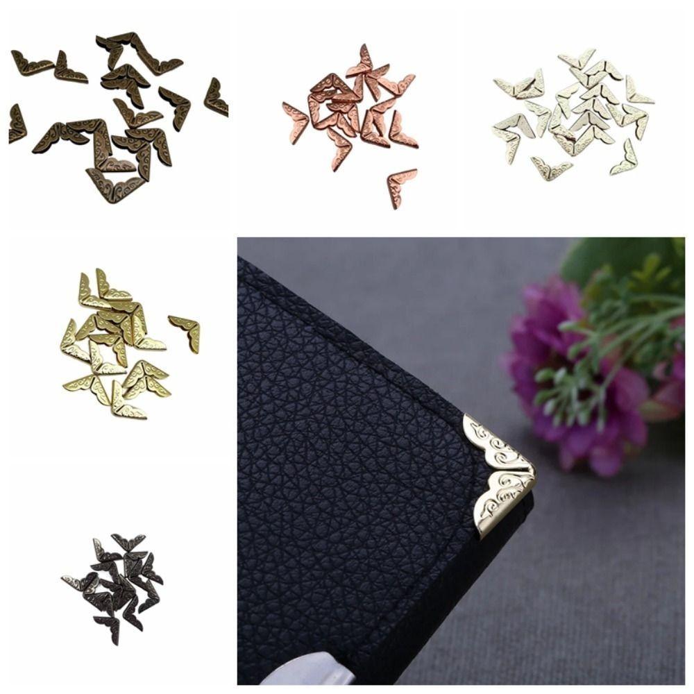 50pcs Creative Vintage Book Corner Protector Practical Iron Scrapbook Protector Durable DIY Book Corner Brackets Home