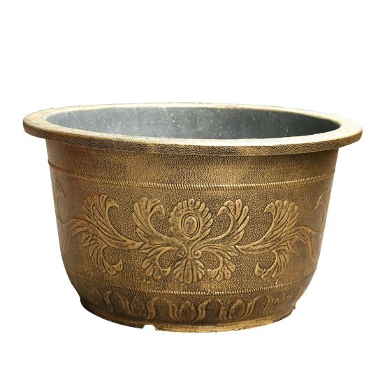 

Yousheng Large Flower Pot Thickened Plant Pot with Drainage Hole Retro Resin Lotus Planter for Indoor Outdoor Plants Home Gardening KTY M Perforated