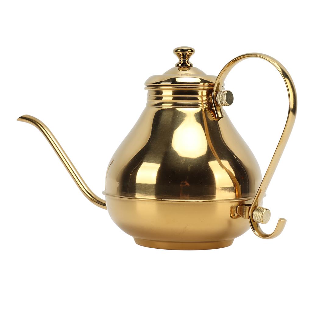 Coffee Tea Pot Stainless Steel Gold Thin Mouth Coffee Drip Kettle for Home Kung Fu Tea