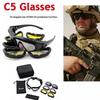 AiO JAPAN Daisy C5 Polarized Military Sunglasses, Set of 4, Shooting Glasses, Airsoft, Outdoor, UV Protection