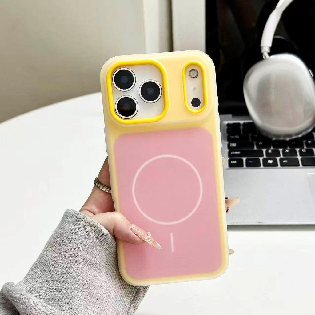 iPhone 17 Pro Max Two-Color Magnetic Jelly Case for Apple 16 Model