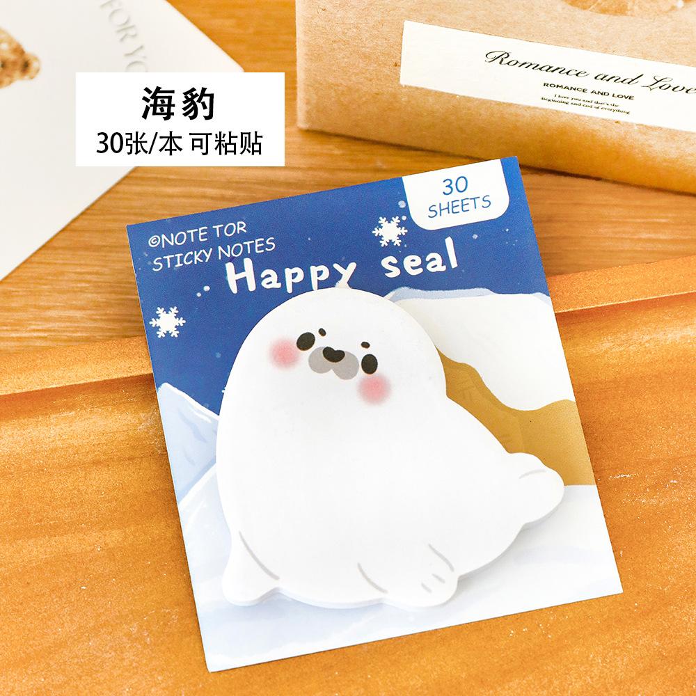Ins Cartoon Cute Animal Sticky Note Student Special-shaped Penguin Note Book Can Paste Messages and Notes N Times Memo Pad