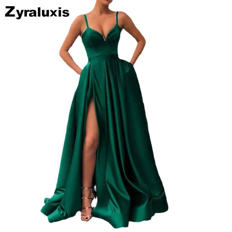 Neues Frühlings-Schlankheits-Farbblock-Träger-High-Low-Abend-Chiffonkleid