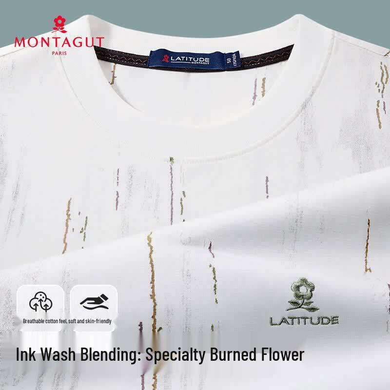 

MONTAGUT Men s Ink Wash Burnout Short Sleeve T-Shirt L
