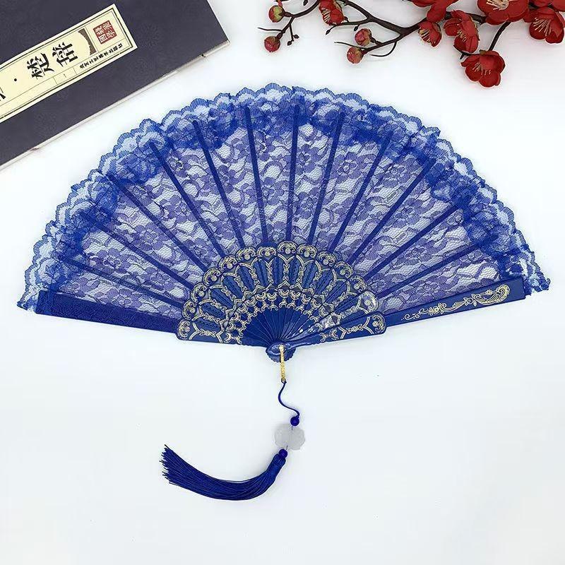 Sex underwear retro lace women's fan summer orchid fan dance performance photography photo props folding fan