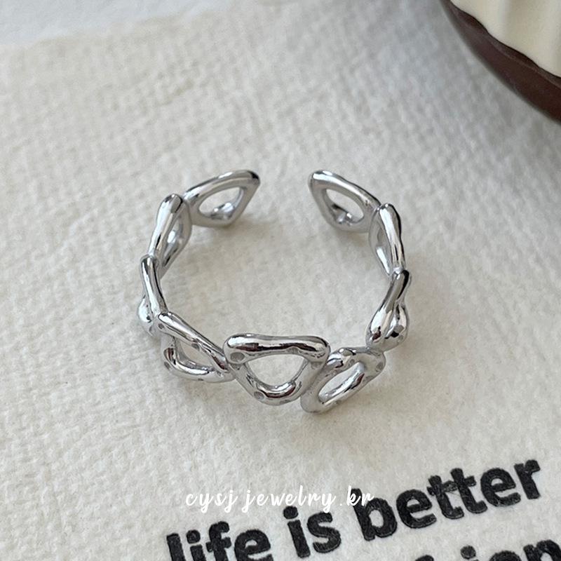

Cuiyan Jewelry S925 Silver Geometric Open Triangle Ring for Women