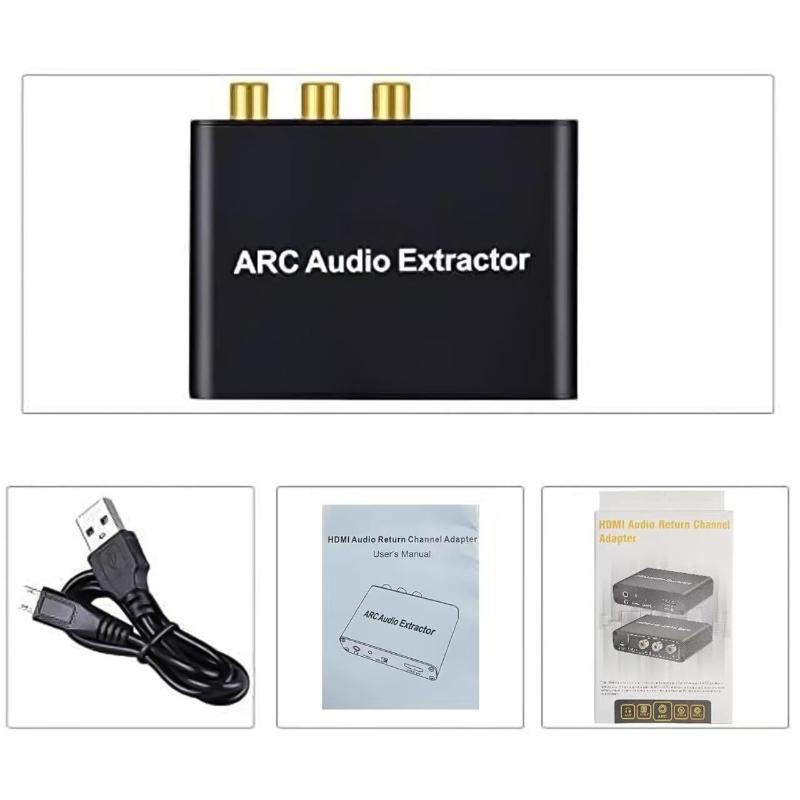 192Khz Arc Audio Extractor -Compatible Arc To Optical Coaxial Rca 3.5Mm Jack Converter For Hdtv Speaker Soundbar Headphone
