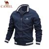 Camel Men's Spring and Autumn Outdoor Sports Solid Color Embroidered Jacket Men's Casual Jacket