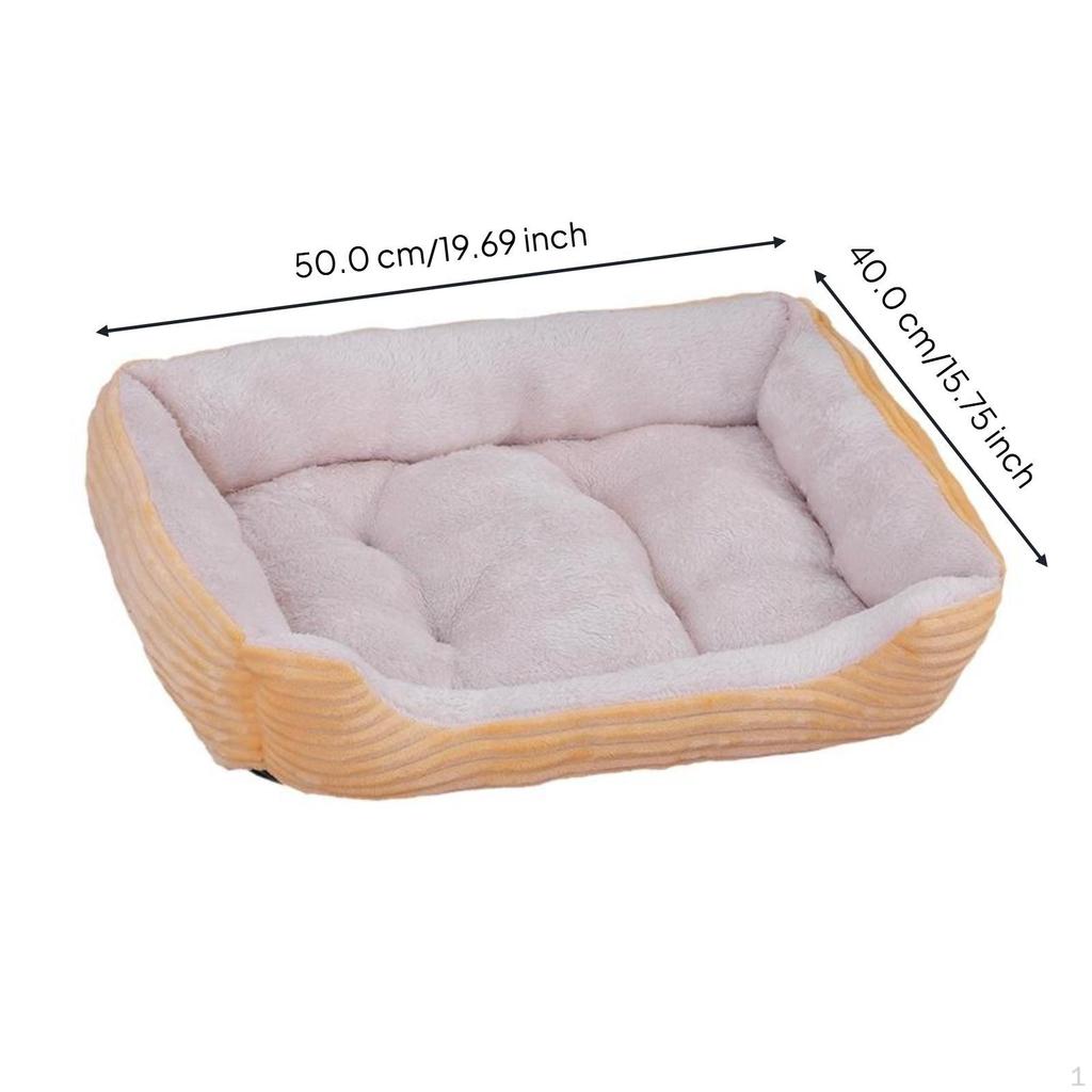 Dog Bed Mat, Warm Plush Crate Pad, Small & Cat, All Seasons Comfort Yellow 60x45cm