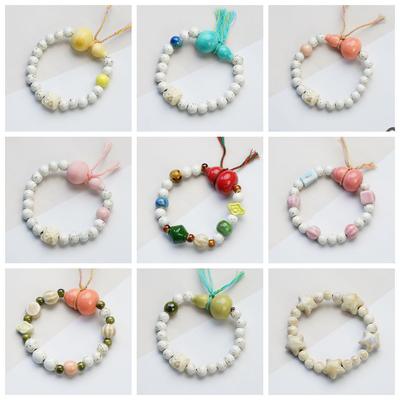 Bracelet en céramique de Jingdezhen perlé bracelet de méditation zen calebasse bijoux Fulu approvisionnement en direct diffusion en direct vente en gros
