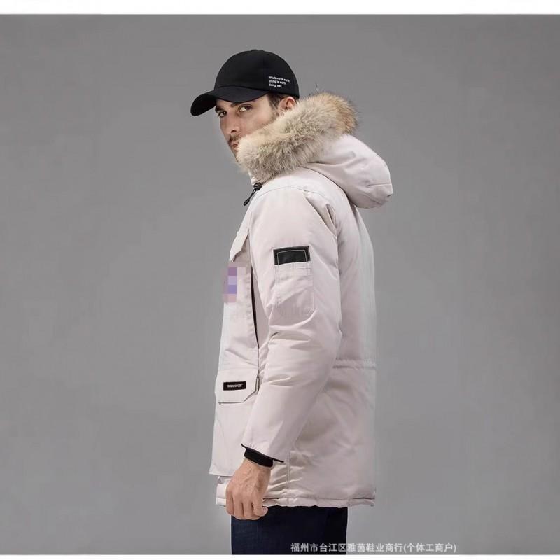 Mens Womens Winter Parka Jacket Hooded Mid-Length Warm Thick Duck Down Coat Waterproof Windproof Outdoor