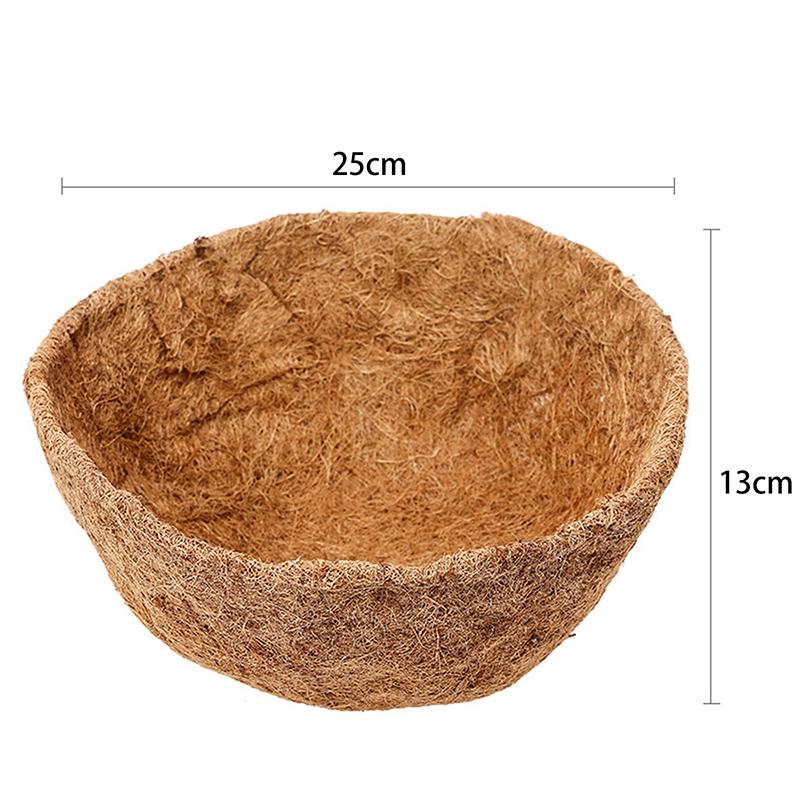 Natürliche Kokosfaser-Einsätze, dicke Kokosfaser-Einsätze für Gartenpflanzgefäße, runde Pflanzeinsätze für Hängekörbe, Ersatzeinsätze