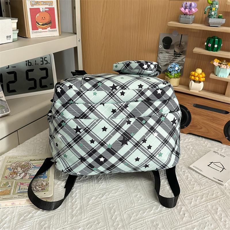 Women's Star Printed Backpack with Coin Purse