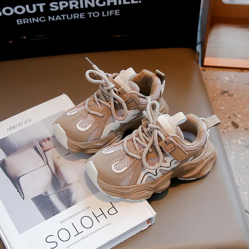 Children's sports shoes 2025 spring and autumn new boys' shoes girls' dad shoes breathable mesh casual running shoes tide