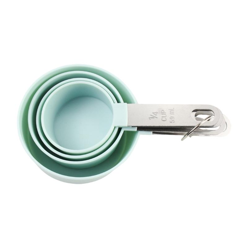 Miarki/Łyżki ze Stali Nierdzewnej z Przezroczystą Skalą Oszczędzające Miejsce Gadżety Kuchenne Niezbędne do Domowego Pieczenia