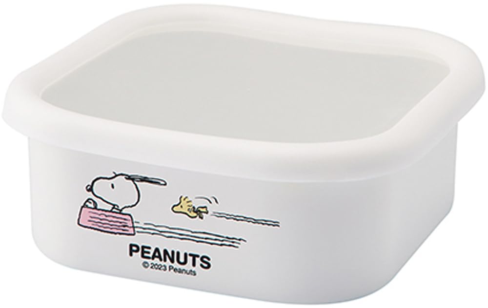 Toyoho PEANUTS Enamel Square Stocker, White, Large, SNJ-2315