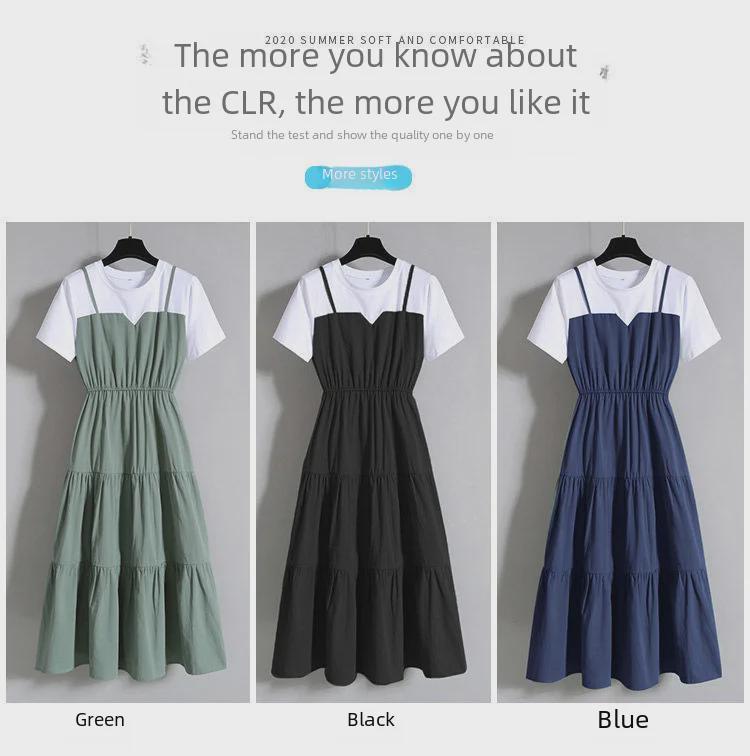 Vestido Longo de Duas Peças Slim Fit Estilo Chinês Plus Size - Verão 2025