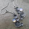 Vintage Silver Color Boho Round White Stone Carving Dangle Earrings for Women Jewelry
