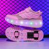 Flashing Luminous Runaway Shoes Children's Skates Double Wheel Student Pulley Shoes