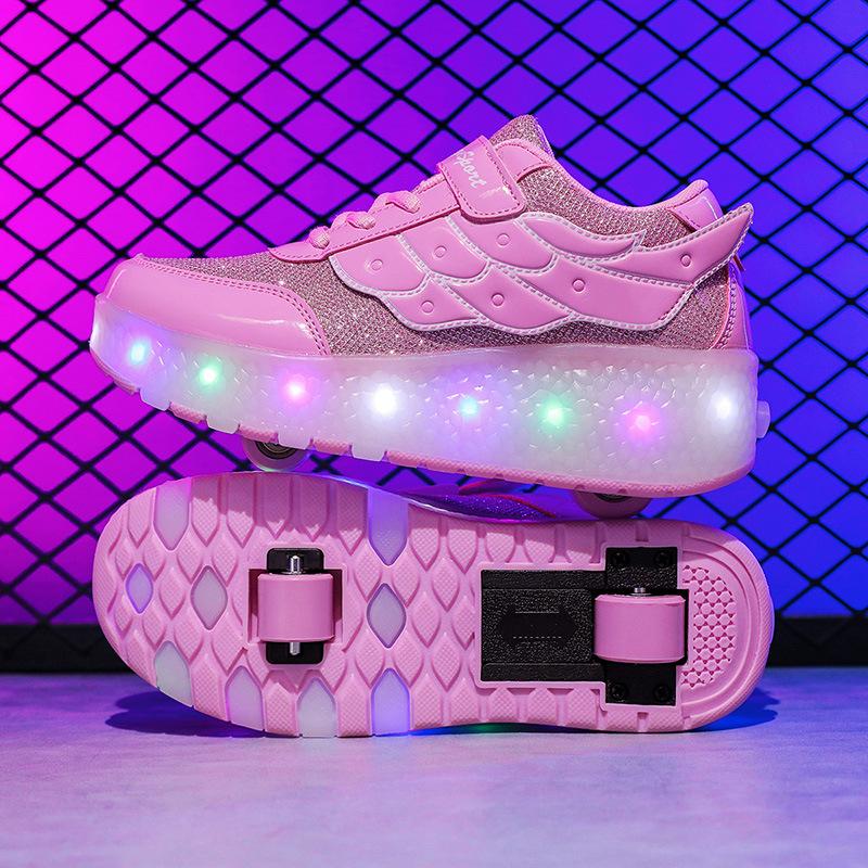 Flashing Luminous Runaway Shoes Children's Skates Double Wheel Student Pulley Shoes