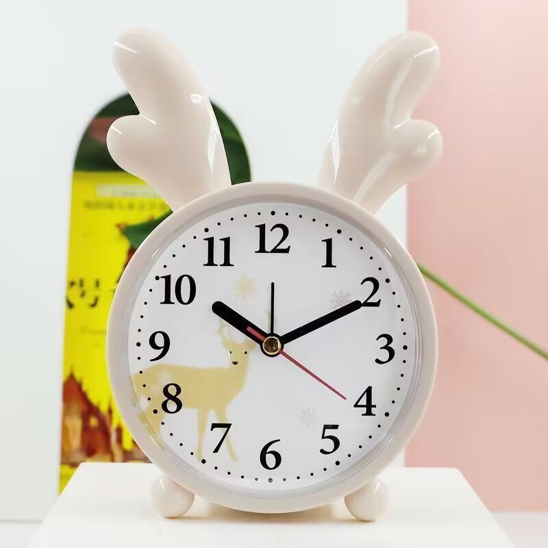 Creative Cute Rabbit Small Alarm Clock Silent Cartoon Cute Children Student Clock Alarm Simple Bedside Desk Clock