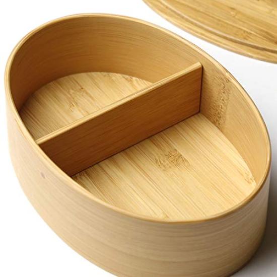Kochosai Kosuge One Tier Oval Bento Box Natural