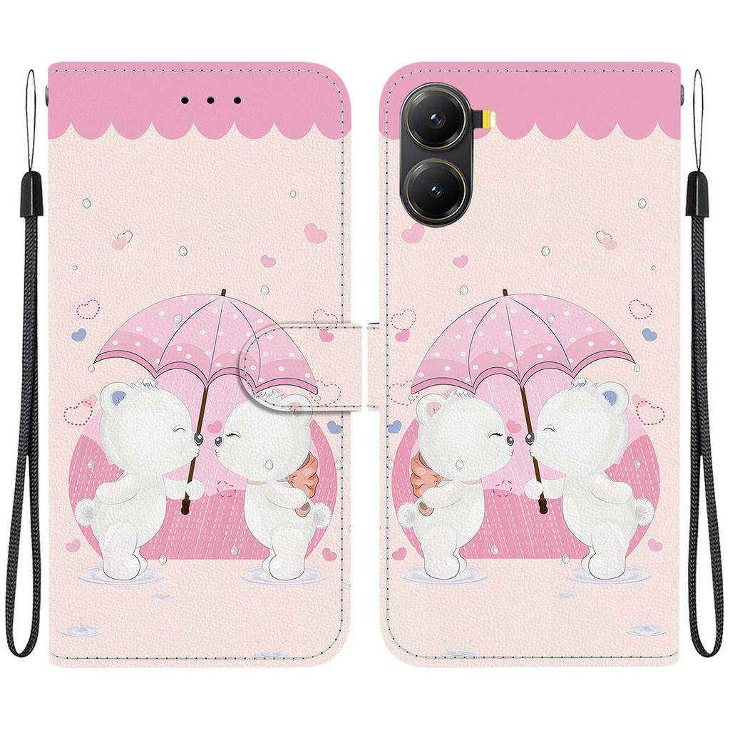 For Xiaomi Poco X7 Pro 5G/Redmi Turbo 4 5G Case Pattern Printing Leather Wallet Phone Cover with Lanyard