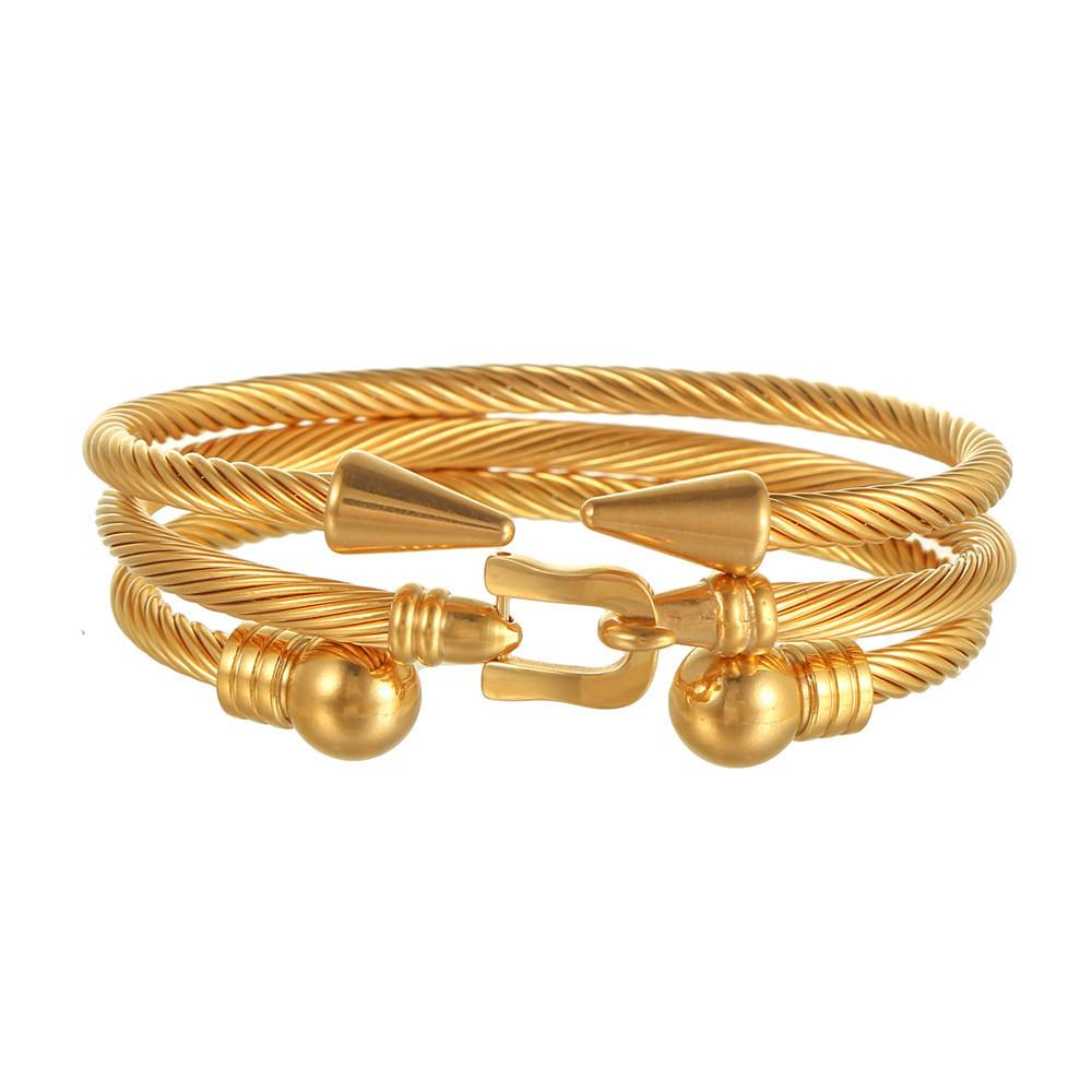 Geometric Stainless Steel Men Women Bracelets With Roman Letter Bead Design For Travel Gift
