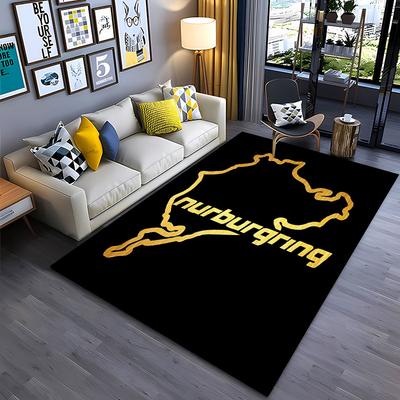 Tapis de Zone Piste Internationale F1 Nurburgring, Tapis pour Salon Chambre Canapé Décor Paillasson, KidGame Tapis de Sol Antidérapant Alfombra