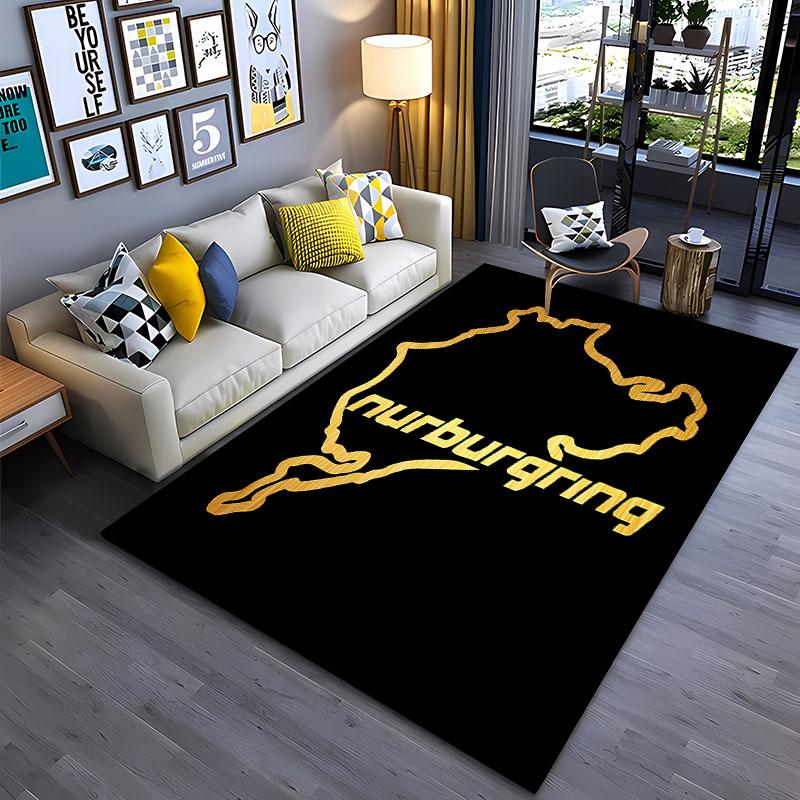 Nürburgring F1 Rennstrecke Teppich Rutschfester Teppich für Wohnzimmer Schlafzimmer Sofadekor KinderSpielBodenmatte Teppich
