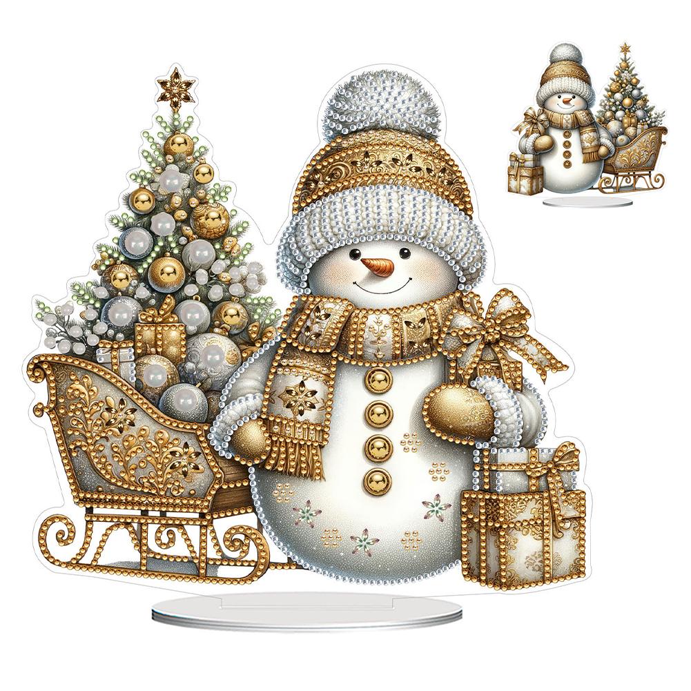 Acrylic Special Shaped Christmas Theme Table Top Diamond Painting Ornament Kits Diamond Painting Desktop Decorations for Adults
