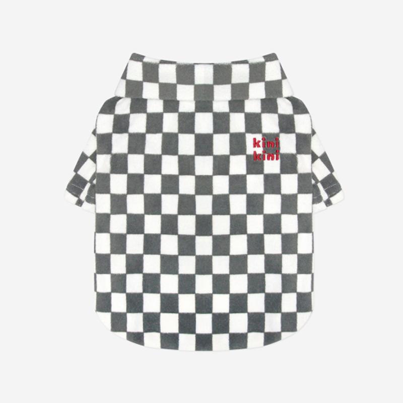 KINIKINI CHECKERBOARD COLLAR TSHIRT-GRAY (Karatti)