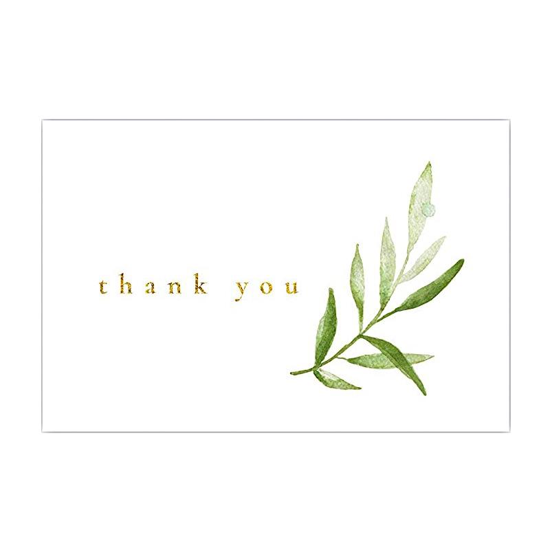 Green Plant 4x6 Inch Thank You Greeting Card for Gift Packaging & Bouquet Decoration