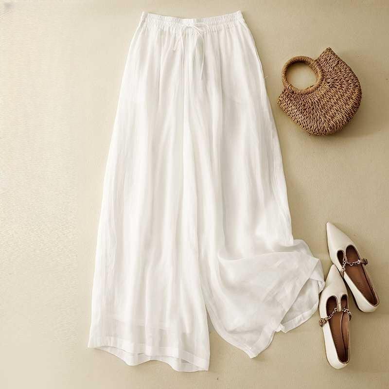 

Женские летние широкие свободные повседневные брюки со шнуровкой 2XL белый