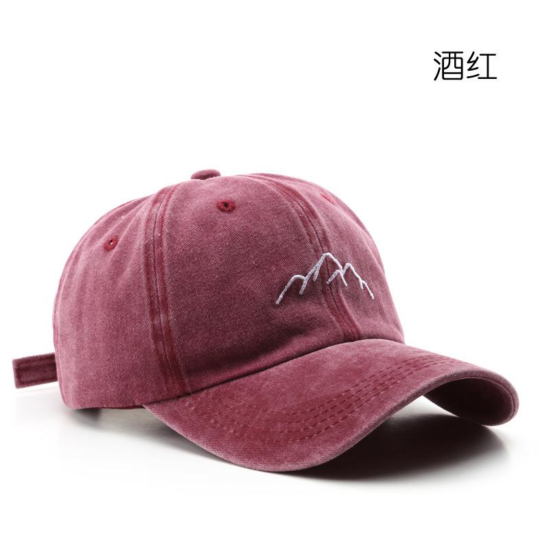 Trend retro explosion washed old mountain print cap outdoor female versatile sunshade baseball