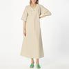 Ladies Summer New Fashion Casual Loose Short Sleeve V-neck Color Long Vest Dress