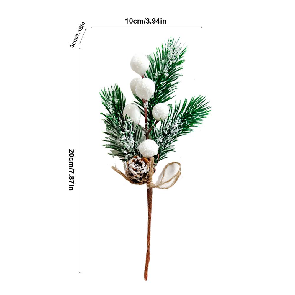 

Christmas Pine Branches Artificial Red Berry Flower Bouquet Xmas Decor Ornament Christmas Party Simulation Plant Decor білий