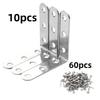 70 Pieces of 90-degree Right-angle Brackets, L-shaped Stainless Steel Fixing Parts for Supporting Furniture Connection Pieces
