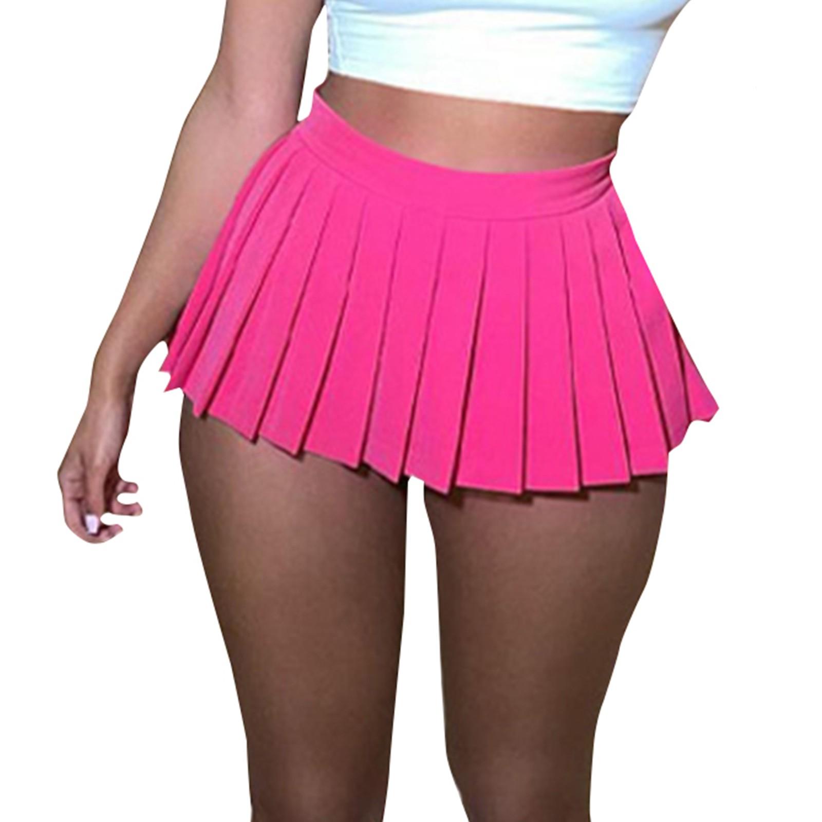 

Женская летняя повседневная однотонная сексуальная короткая плиссированная юбка XL
