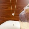 ANENJERY Round Bead Imitation Opal Short Chain Necklace Female Personality Simple Collarbone Chain Party Jewelry
